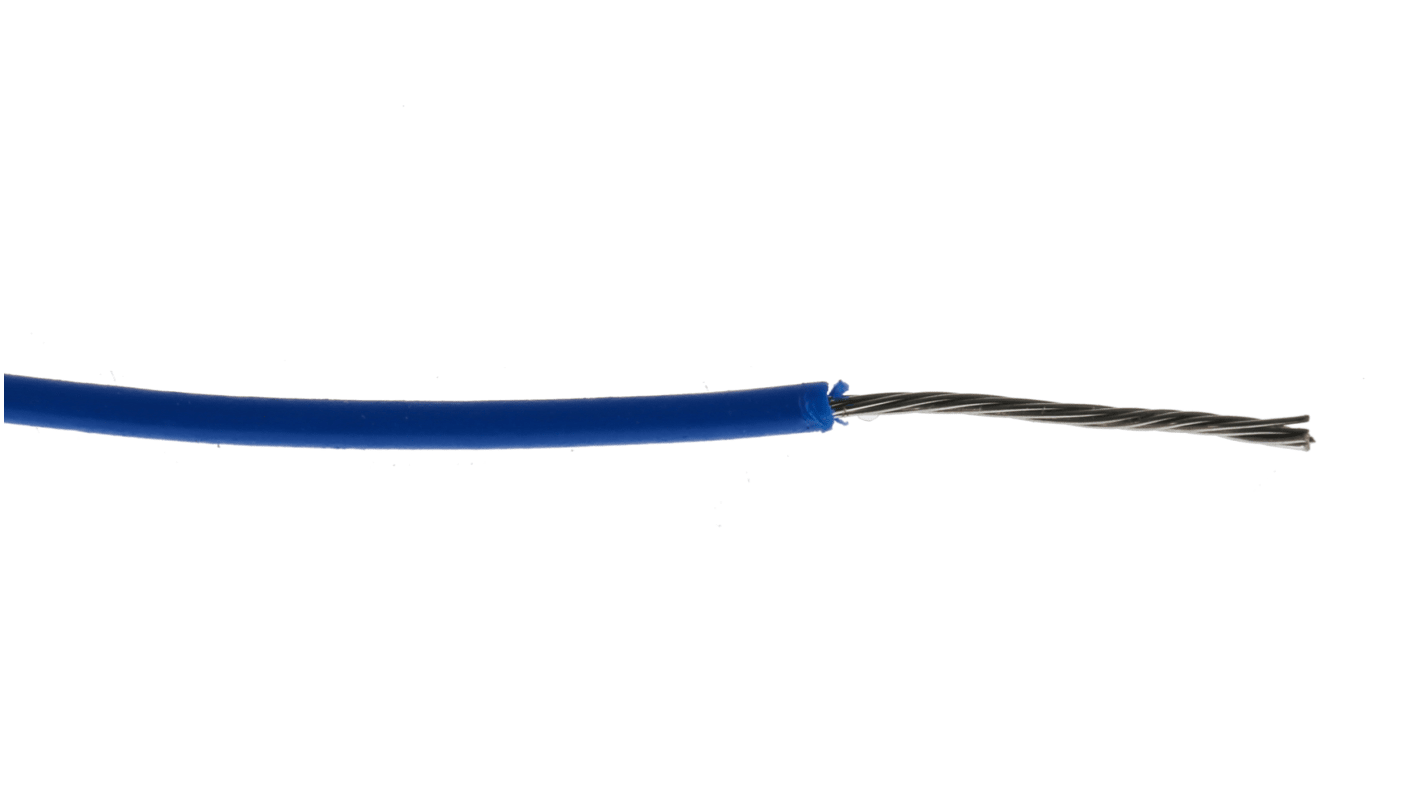 Fils de câblage RS PRO, 0,22mm², Bleu, 100m, 1 000 V c.a.