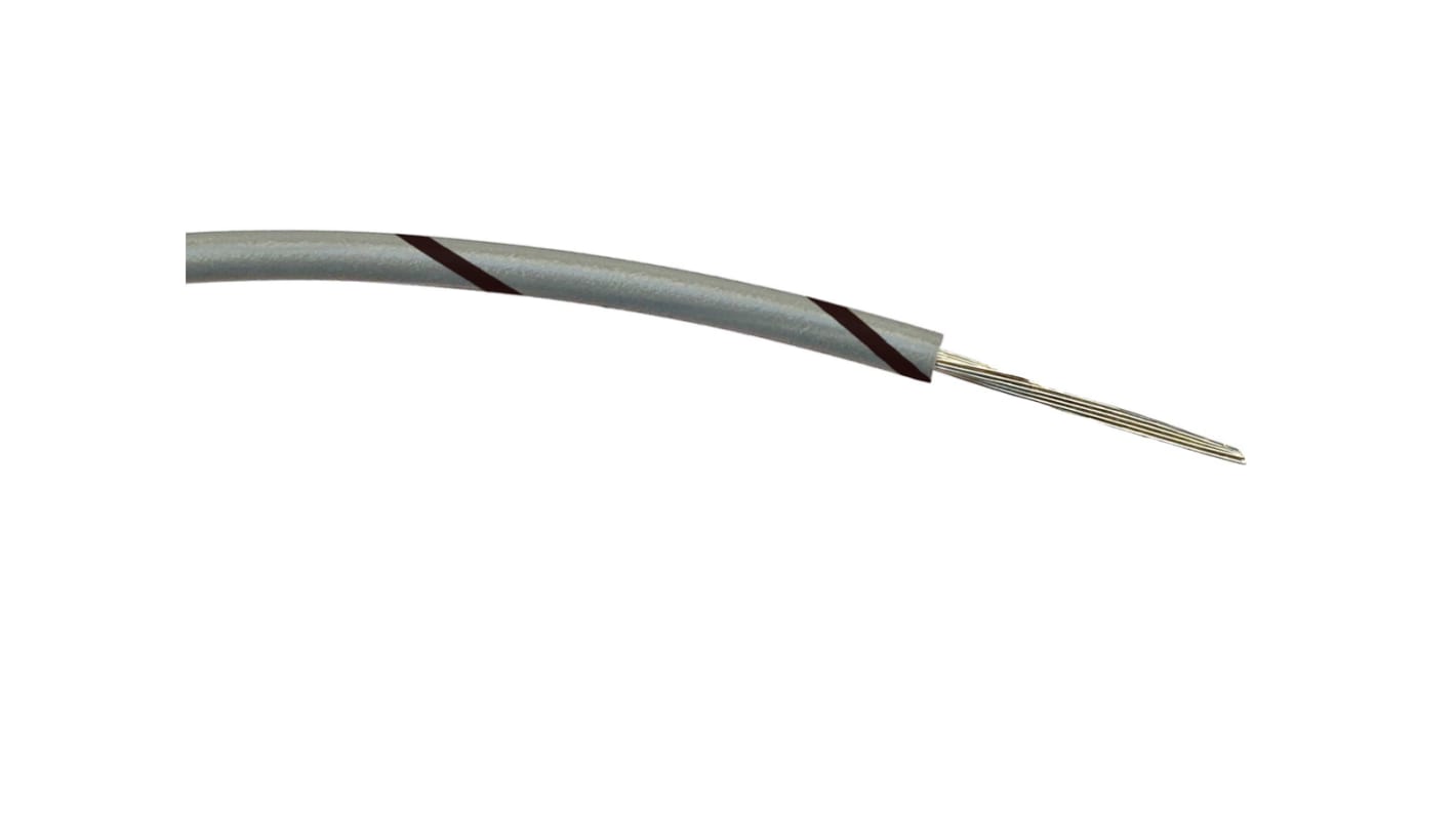 Cable de conexión RS PRO, área transversal 0,22 mm² Clase 5 BS EN 60228 Filamentos del Núcleo 7 / 0,2 mm Negro/Gris,