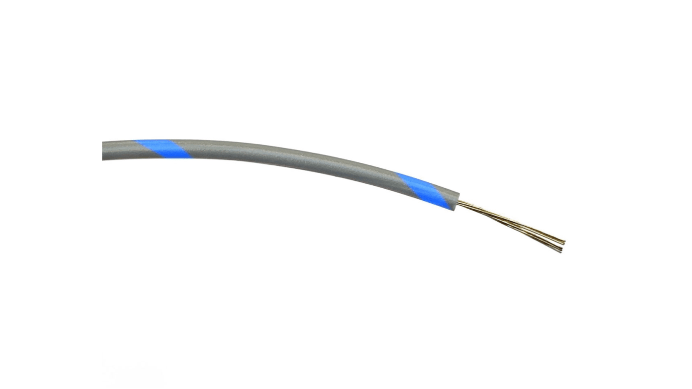 Fils de câblage RS PRO, 0,22mm², Bleu/Gris, 100m, 1 000 V c.a.
