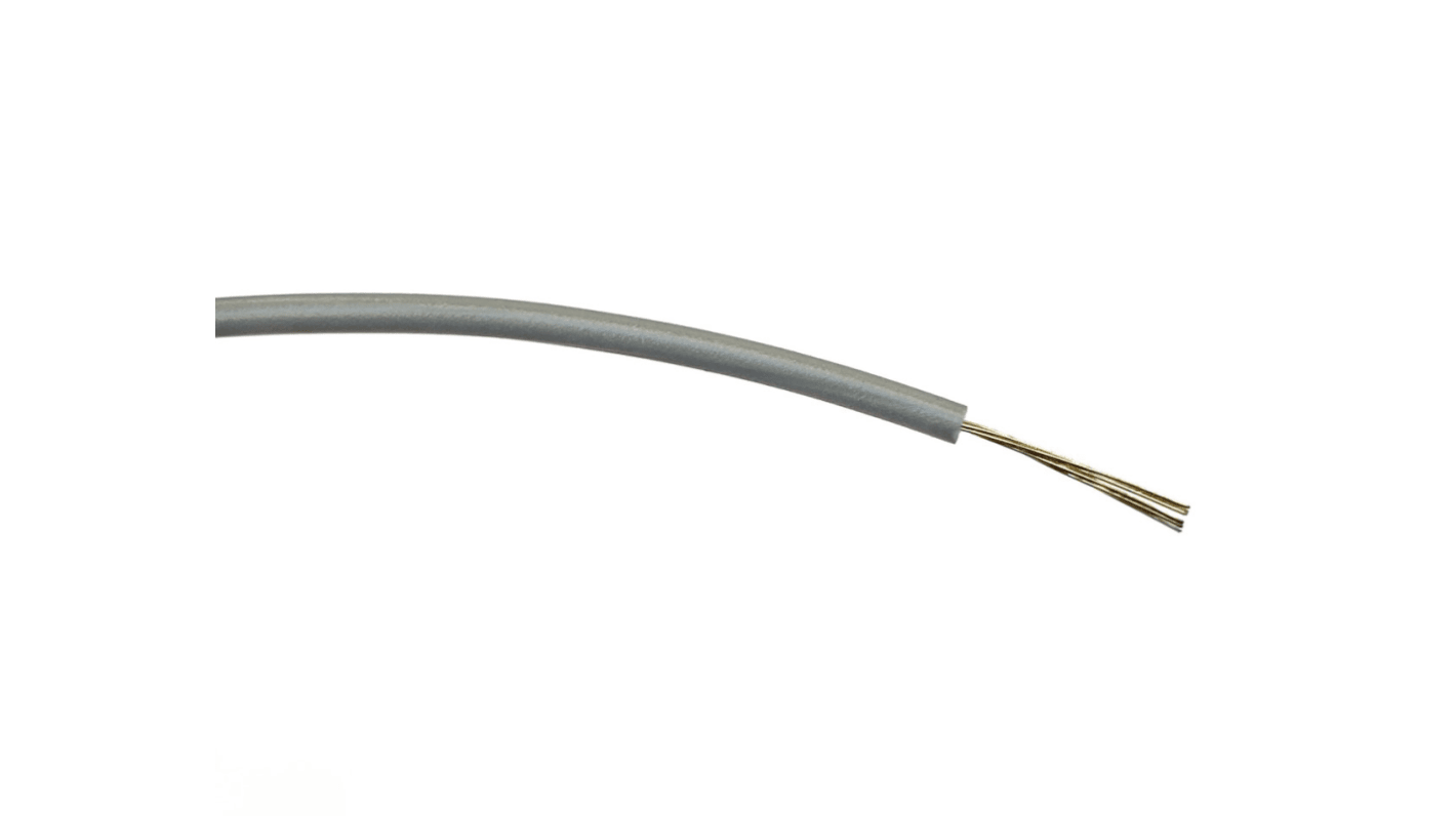 Cable de conexión RS PRO, área transversal 0,22 mm² Clase 5 BS EN 60228 Filamentos del Núcleo 7 / 0,2 mm Gris, 1.000 V