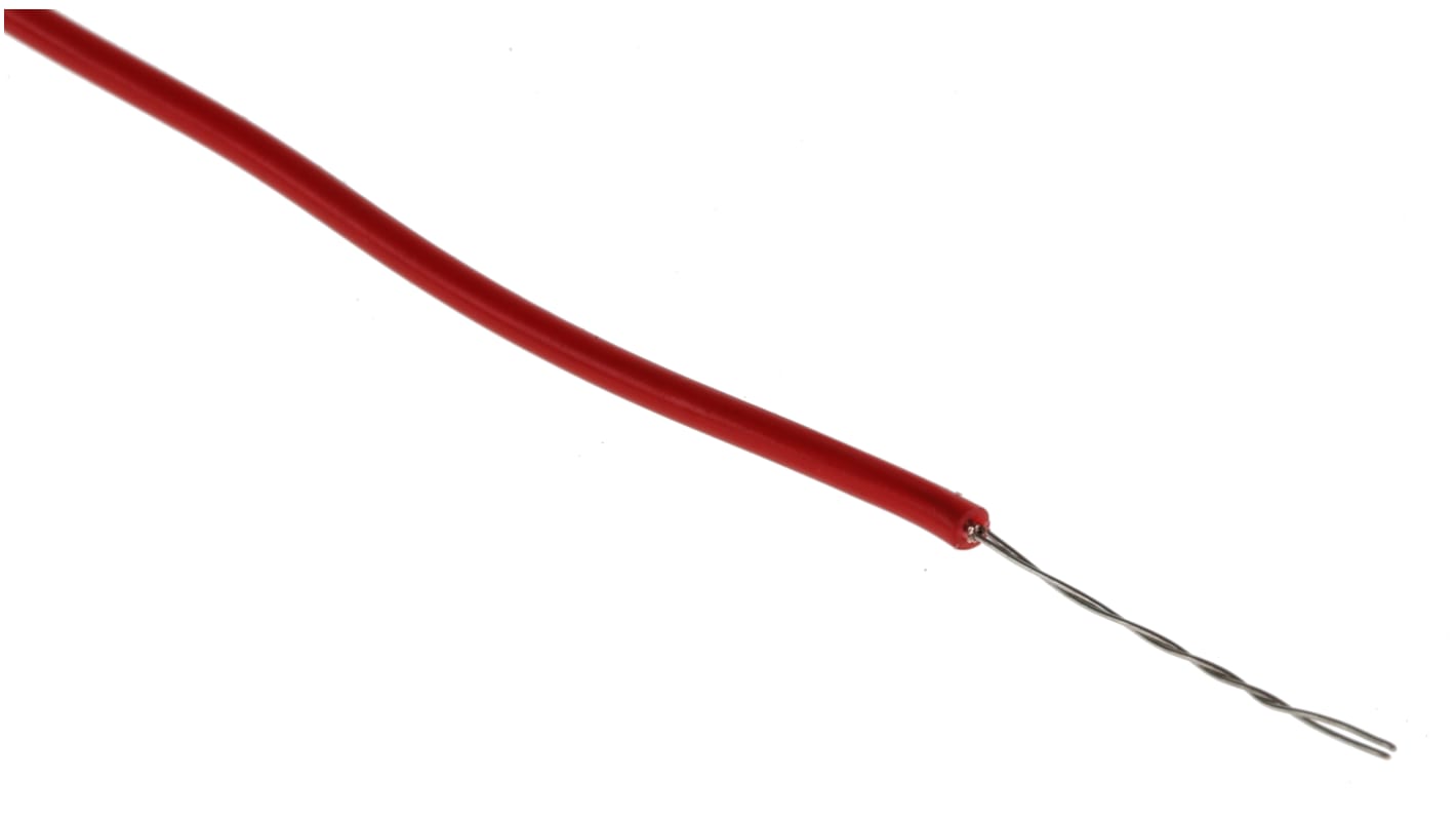 RS PRO Red 0.22mm² Hook Up Wire, 7/0.2 mm, 500m, PVC Insulation