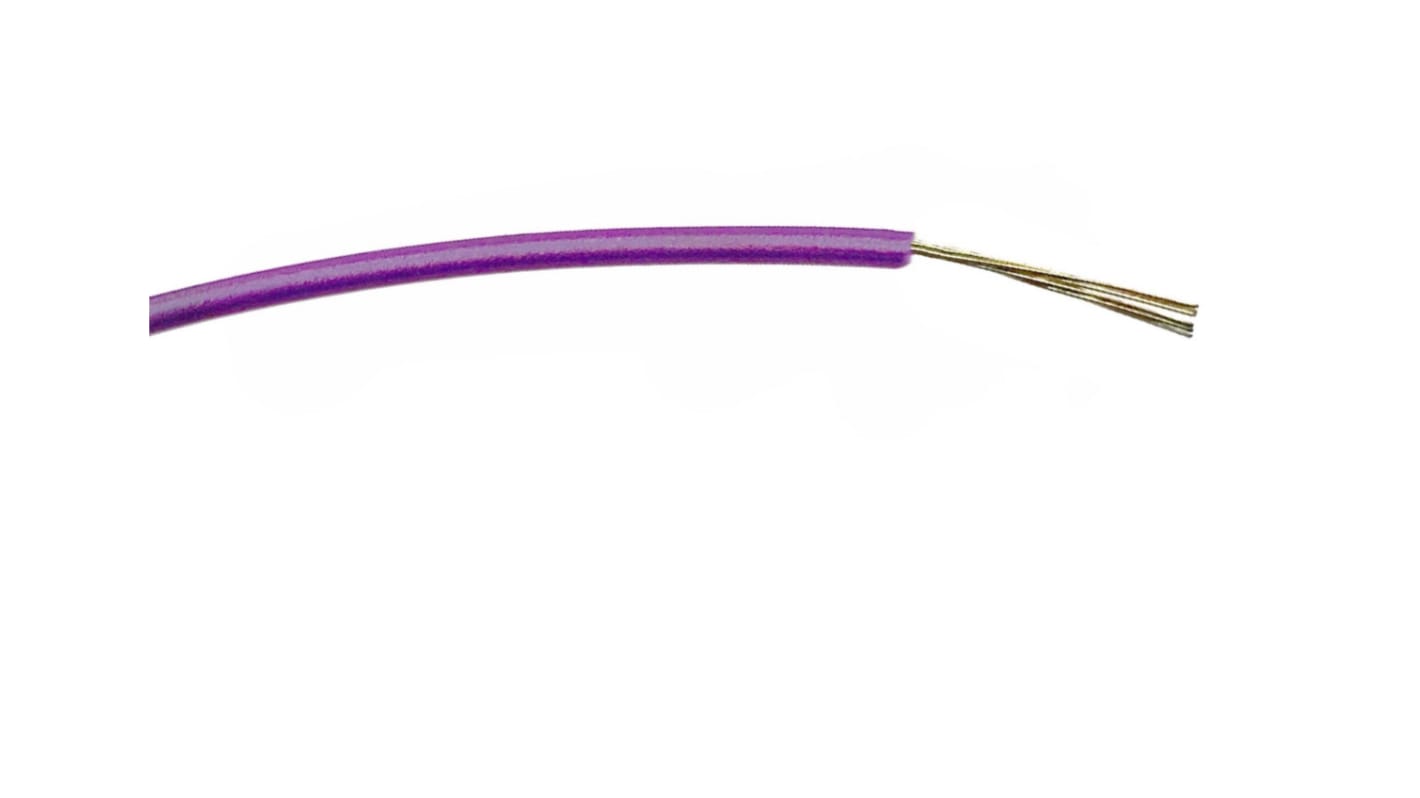 RS PRO Purple 0.22mm² Hook Up Wire, 7/0.2 mm, 100m, PVC Insulation
