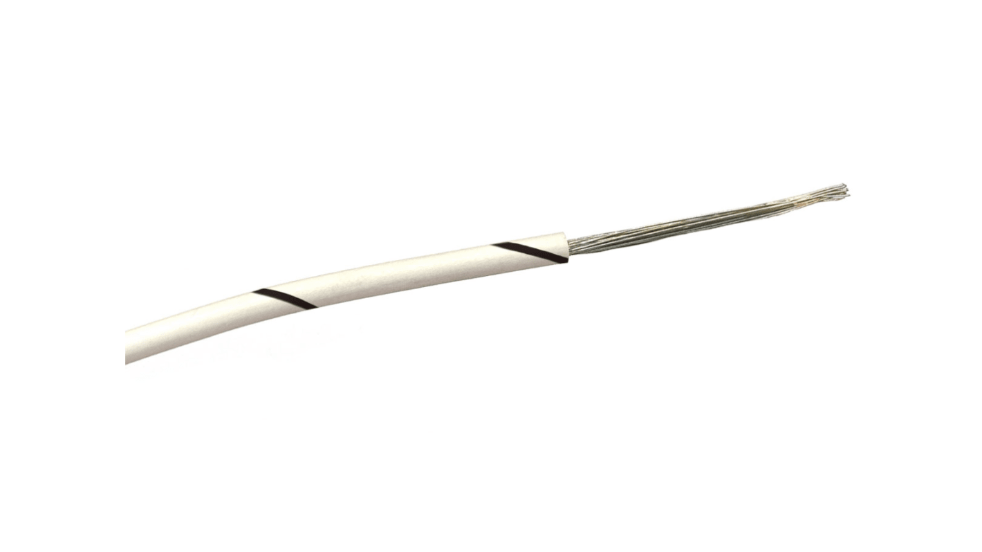 Cable de conexión RS PRO, área transversal 0,22 mm² Clase 5 BS EN 60228 Filamentos del Núcleo 7 / 0,2 mm Negro/Blanco,