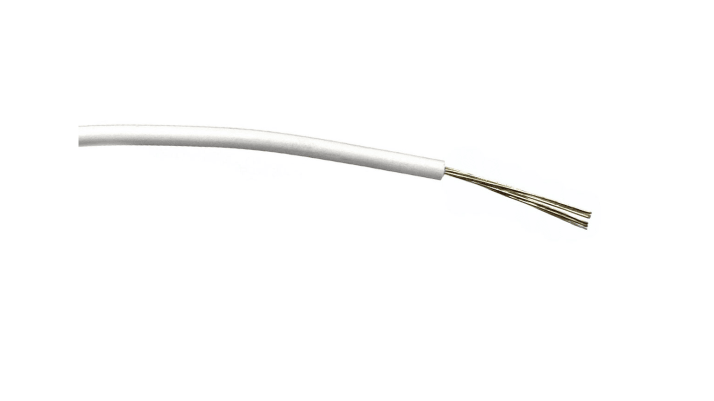 RS PRO White 0.22mm² Hook Up Wire, 7/0.2 mm, 500m, PVC Insulation