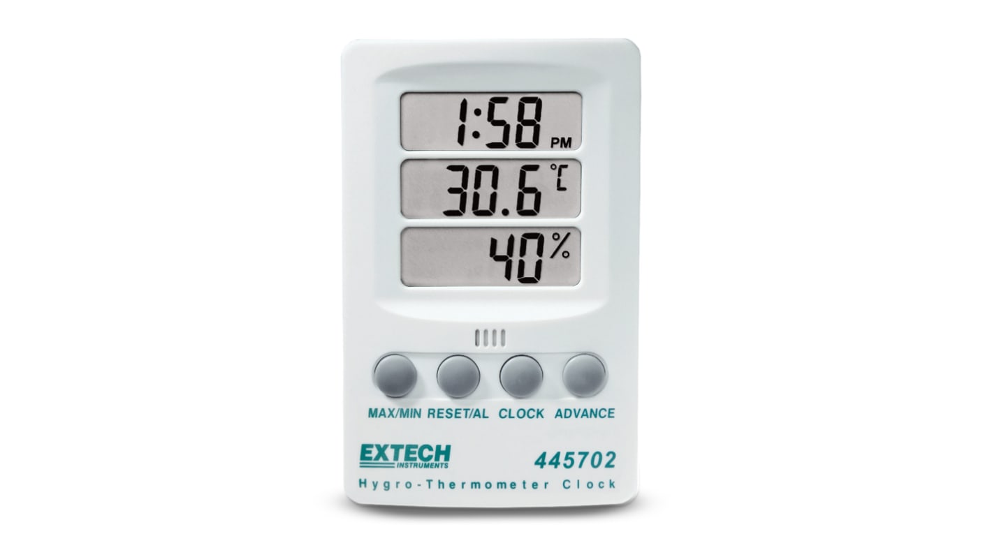 Extech Handheld Thermohygrometer, ±6 Accuracy, +60°C Max, 85%RH Max