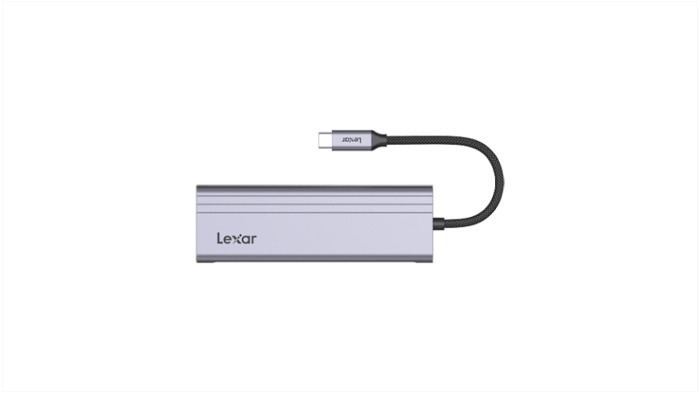 Lexar 4口USB C 扩展器, USB C, USB A, USB C接口, USB供电, 120 x 40.4 x 13mm
