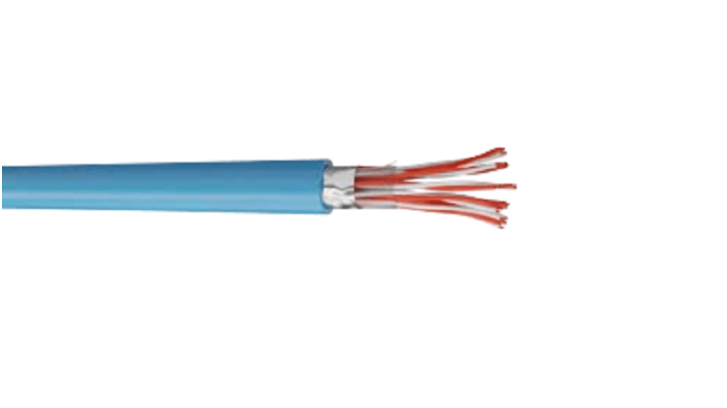 AXINDUS 12 Core Instrument Cable, 0.9 CSA Screened, 21.5mm od, 100m, Blue