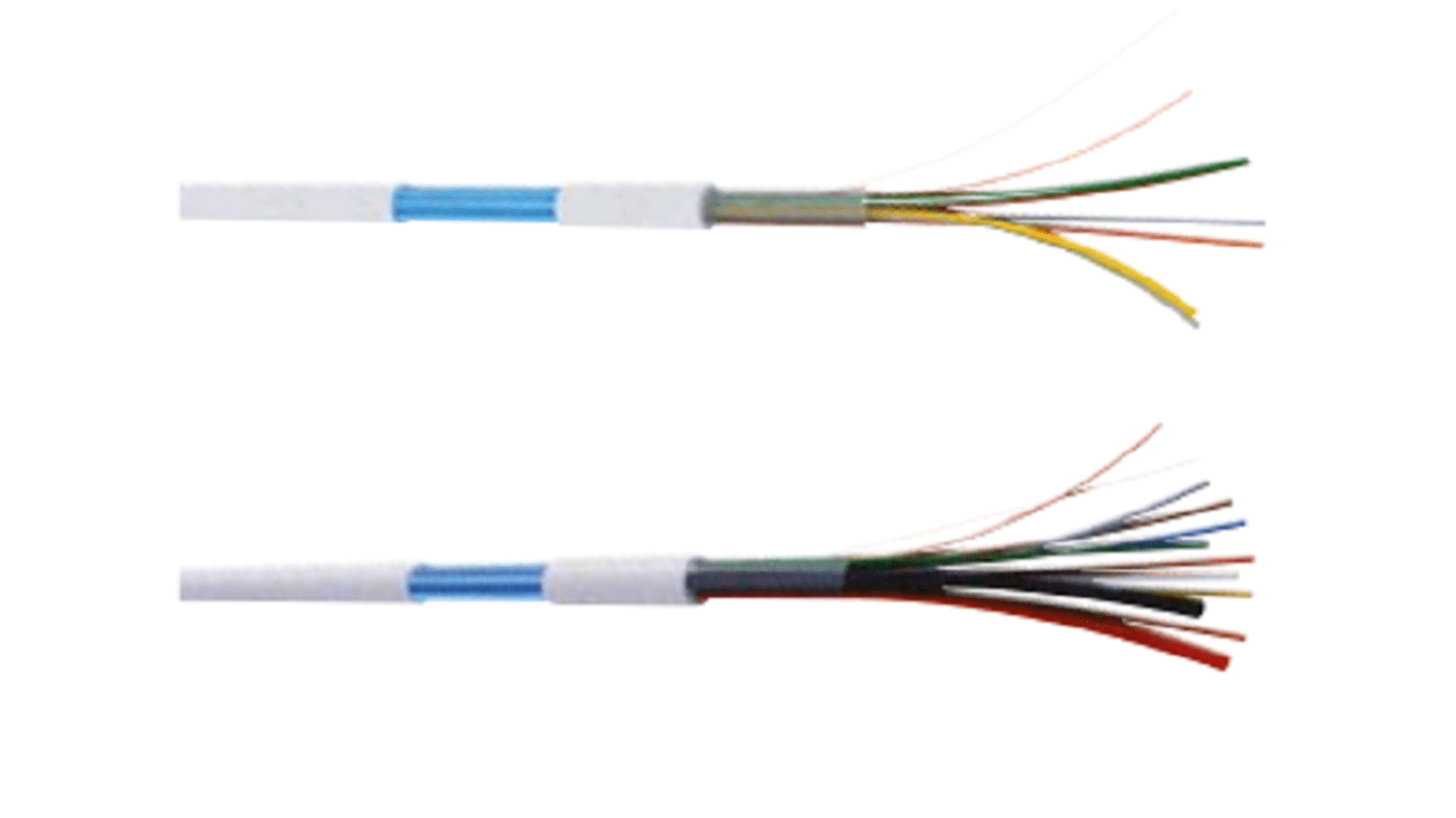 Câble de commande Blindé CAE Groupe 20, 8 x 0,22 mm², gaine Chlorure de polyvinyle PVC Blanc, 100m