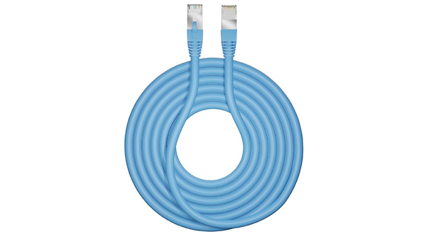 Cable Ethernet Cat6 F/UTP CAE Multimedia Connect de color Azul, long. 500mm, Resistente al fuego