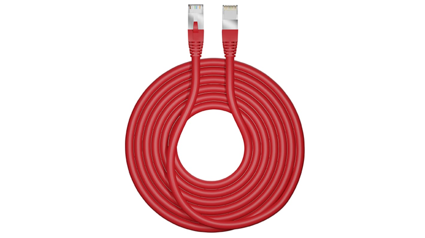 Cable Ethernet Cat6 F/UTP CAE Multimedia Connect de color Rojo, long. 1m, Resistente al fuego