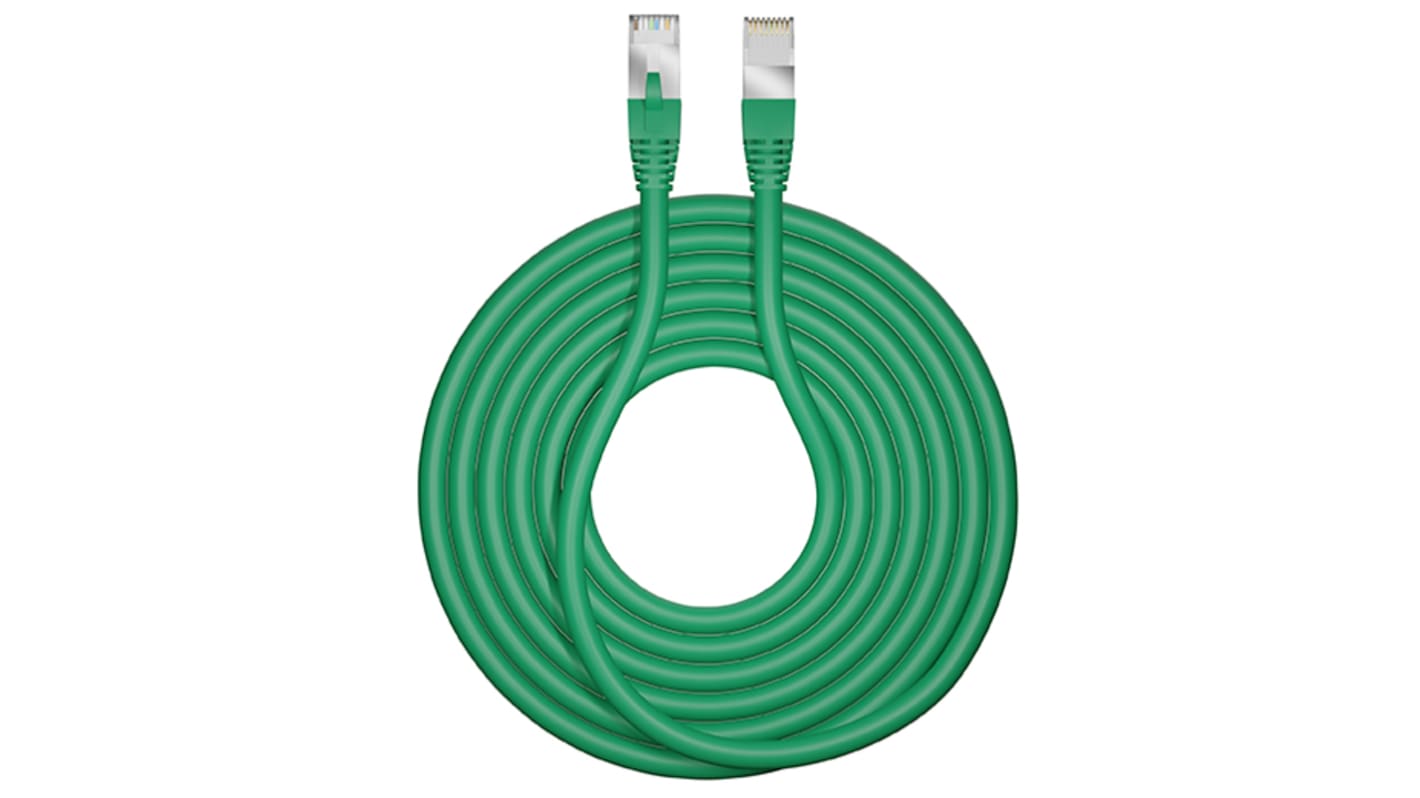 Cable Ethernet Cat6 F/UTP CAE Multimedia Connect de color Verde, long. 1m, Resistente al fuego