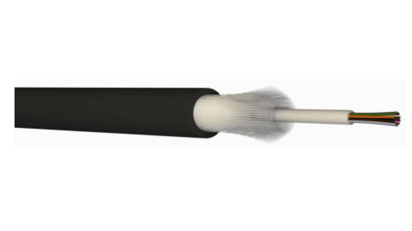 CAE Multimedia Connect Multi Mode OM3 Fibre Optic Cable, 6.5mm, Black, 100m