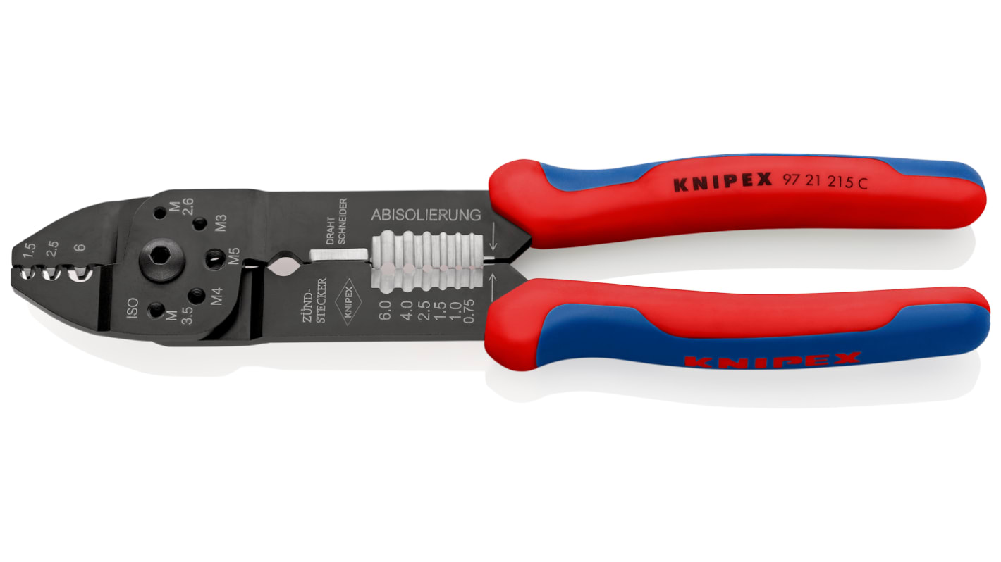 Knipex 97 Hand Crimp Tool for Uninsulated Terminals, 0,5 → 6mm² Wire