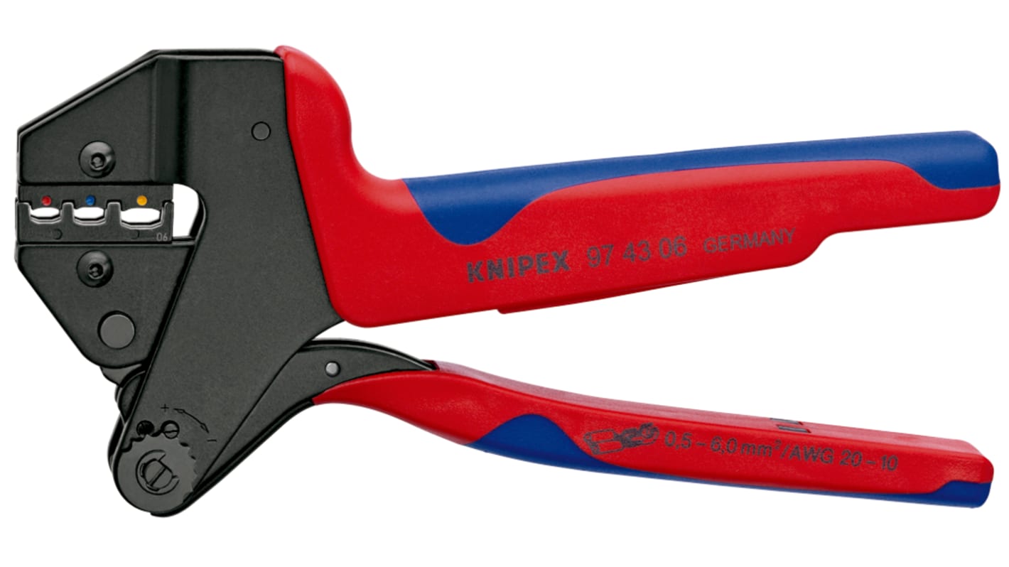 Knipex 97 Hand Ratcheting Crimp Tool for Insulated Terminals, 0,5 → 6mm² Wire