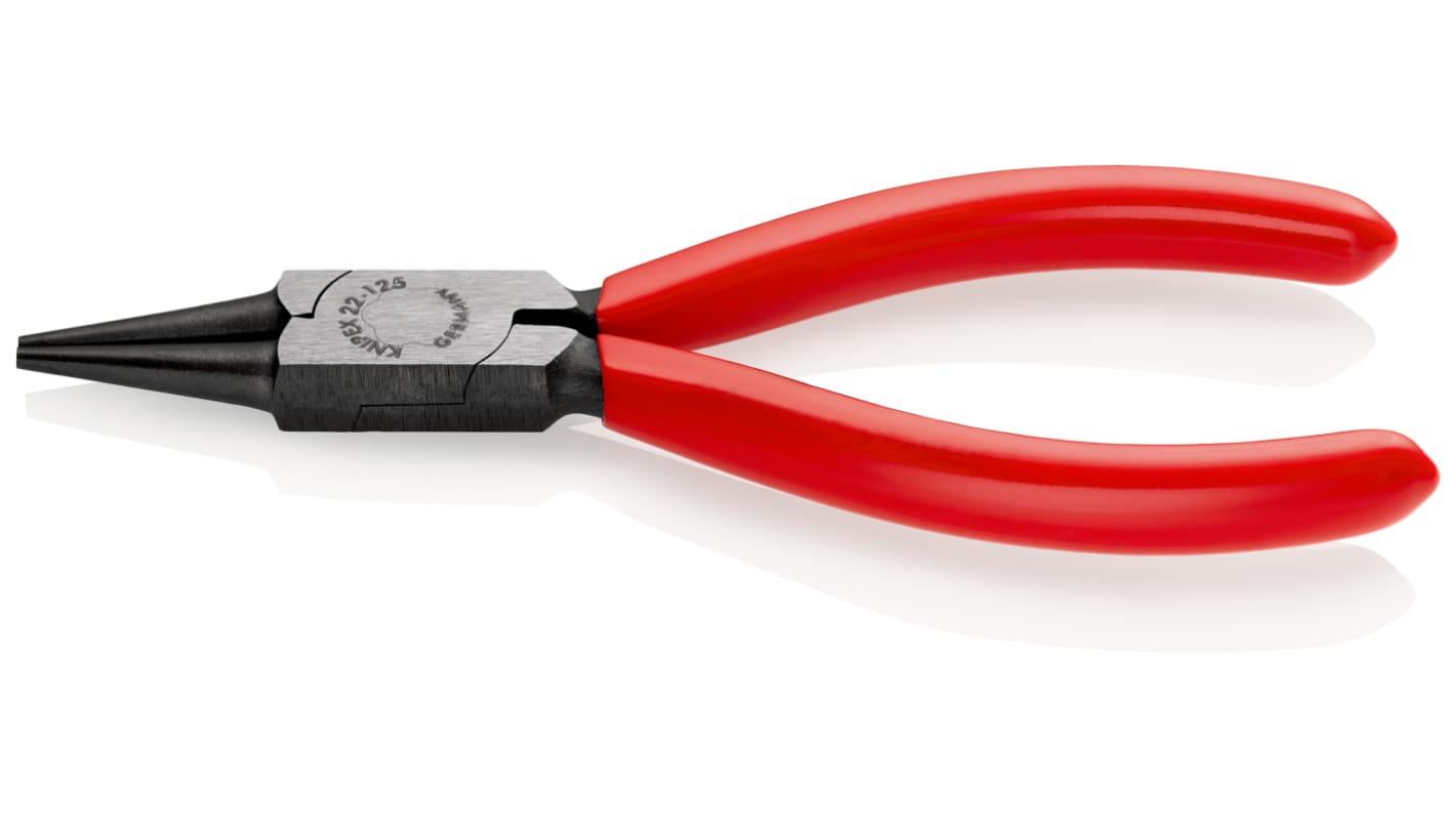 Knipex Round Nose Pliers, 125 mm Overall, Pointed, Straight Tip, 27mm Jaw