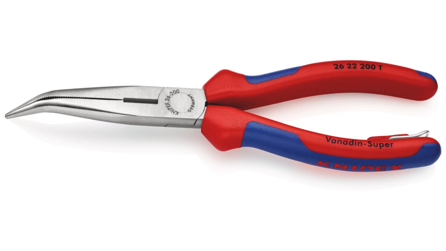 Knipex Spitzzange / Backen 73mm , gebogen Schneidkraft → 3,2 mm 200 mm , höhensicher