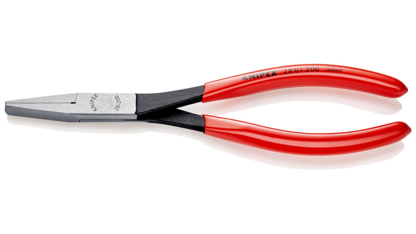 Knipex Long Nose Pliers, 200 mm Overall, Straight Tip, 33mm Jaw