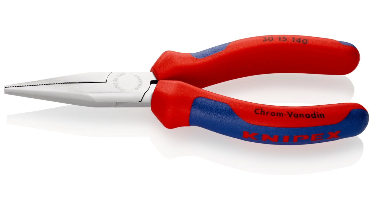 Knipex Long Nose Pliers, 150 mm Overall, Straight Tip, 42mm Jaw