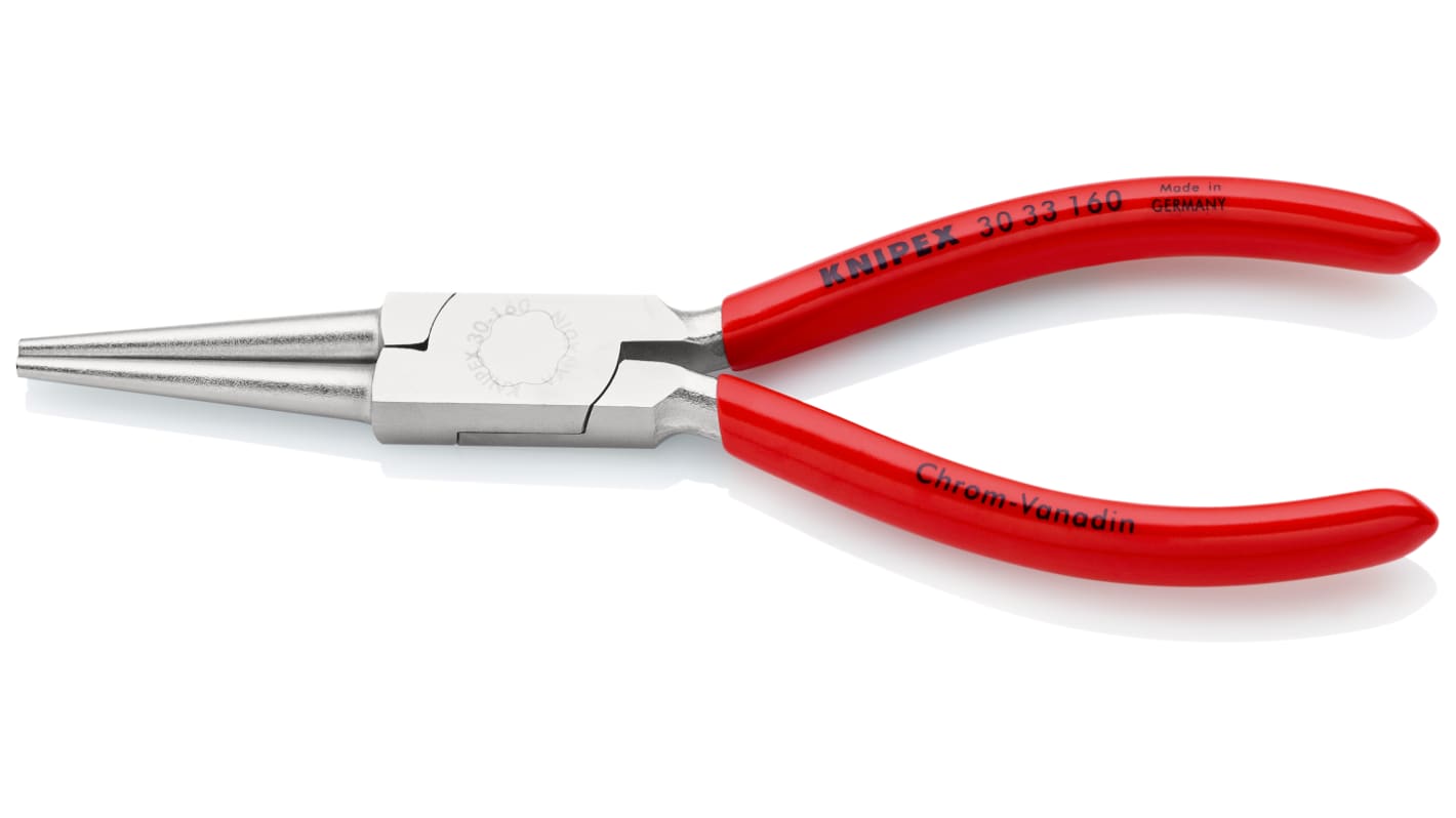 Knipex Long Nose Pliers, 160 mm Overall, Straight Tip, 41mm Jaw