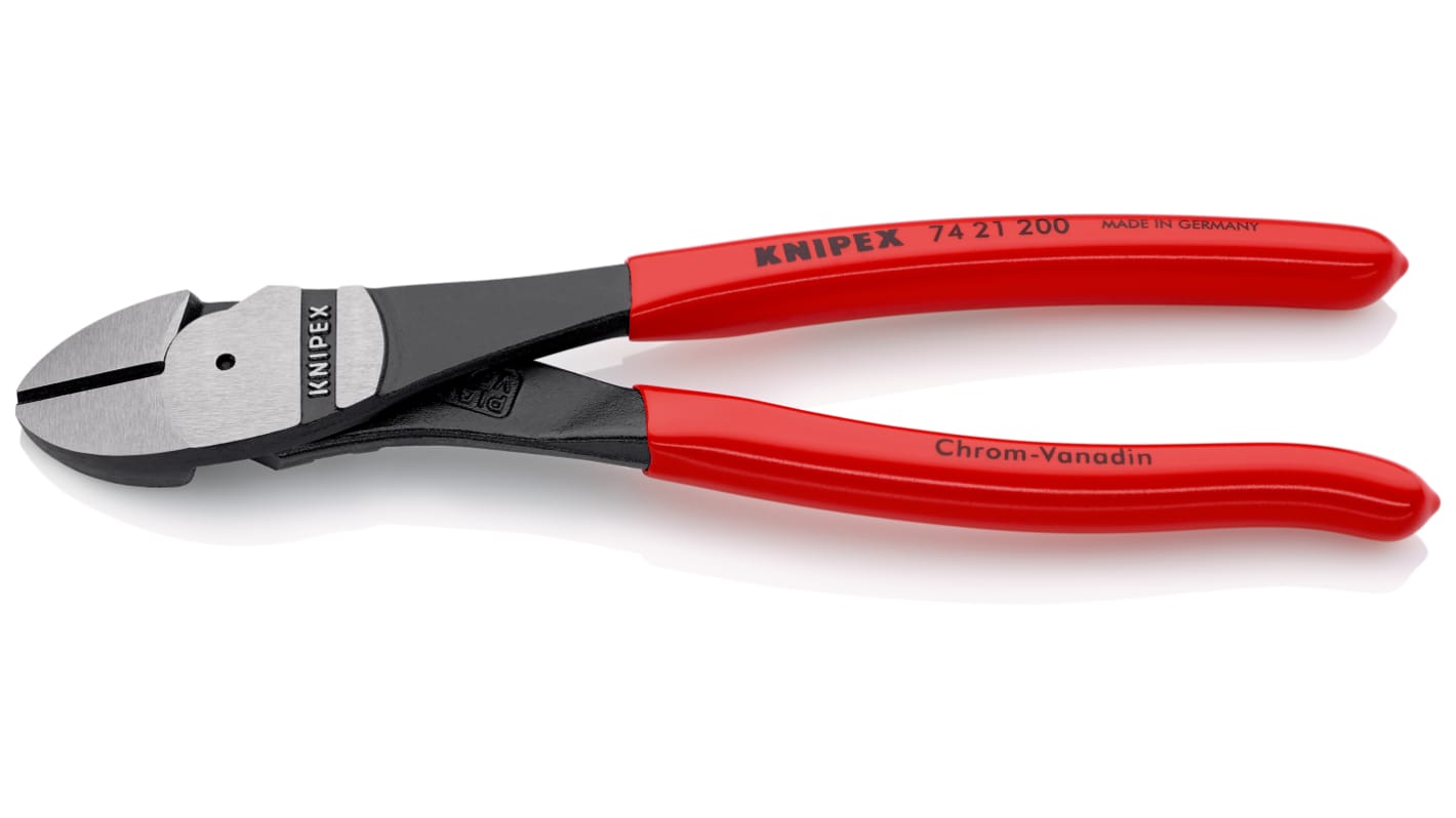 Alicate de corte diagonal de fuerza Knipex, capacidad de corte 4.2mm, long. total 200 mm,