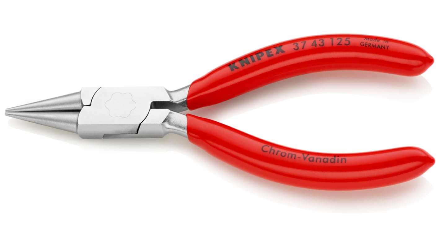 Pinze a becchi piatti Knipex in Acciaio speciale per utensili di qualità, lungh. 125 mm Ad angolo retto