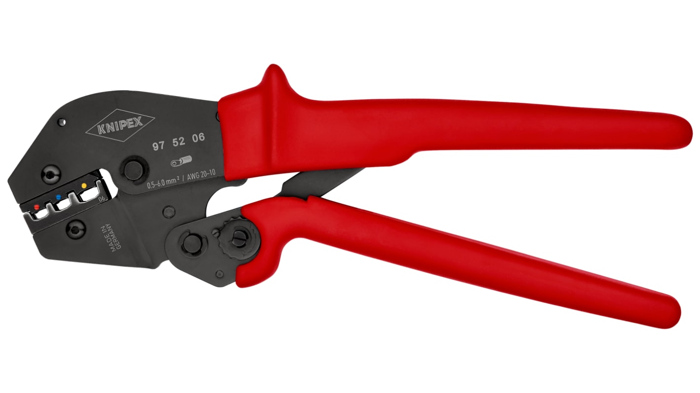 Knipex 97 Hand Ratcheting Crimp Tool for Insulated Terminals, 0,5 → 6mm² Wire