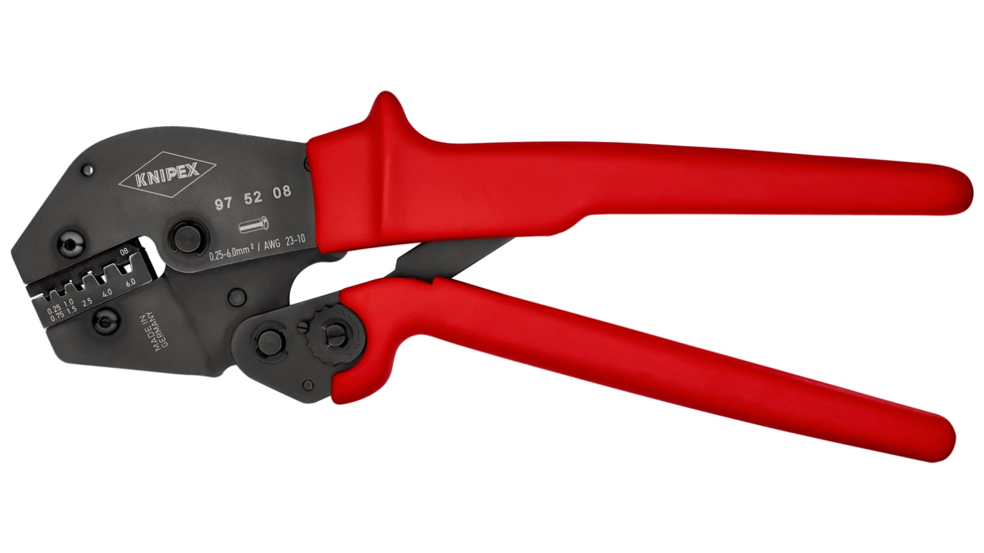 Knipex 97 Hand Ratcheting Crimp Tool for Wire Ferrules, 0,25 → 6mm² Wire