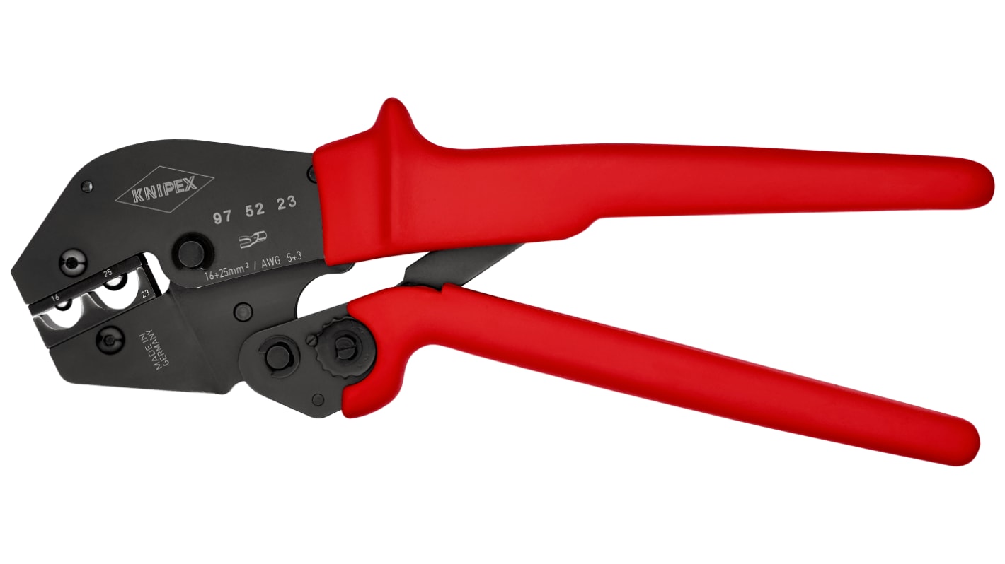 Knipex 97 Hand Ratcheting Crimp Tool for Uninsulated Terminals, 16 → 25mm² Wire