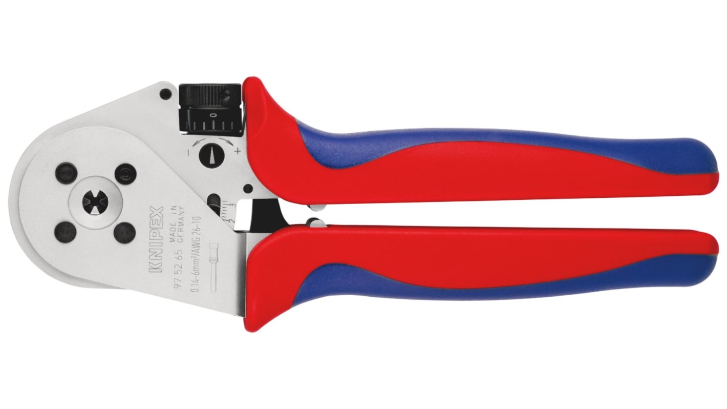 Knipex 97 Hand Ratcheting Crimp Tool for Turned Contacts, 0,14 → 6mm² Wire