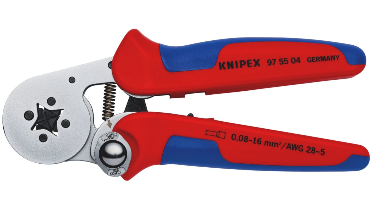 Knipex 97 Hand Ratcheting Crimp Tool for Wire Ferrules, 0,08 → 16mm² Wire