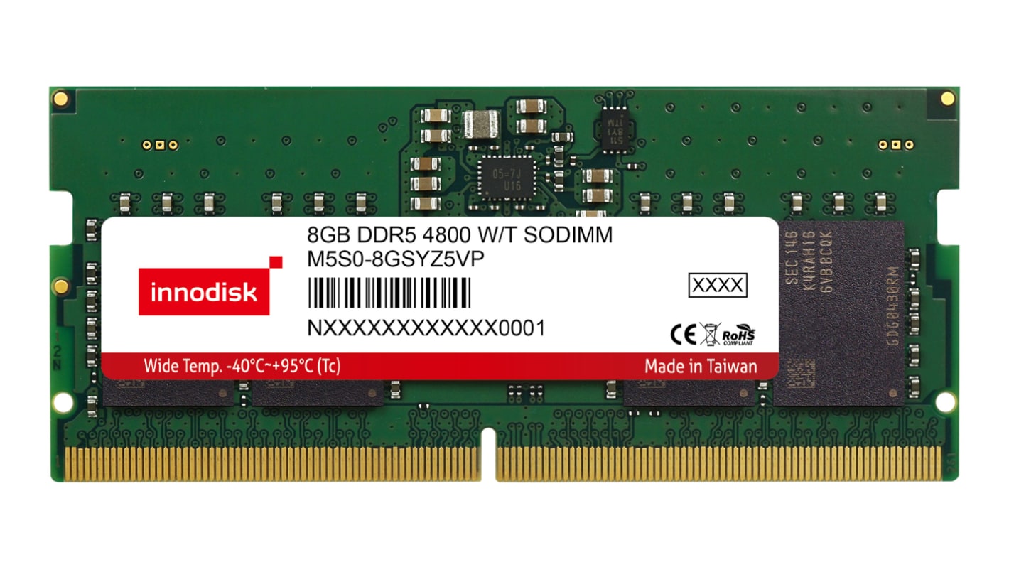 InnoDisk 笔记本内存, 8 GB, DDR5, SODIMM插槽