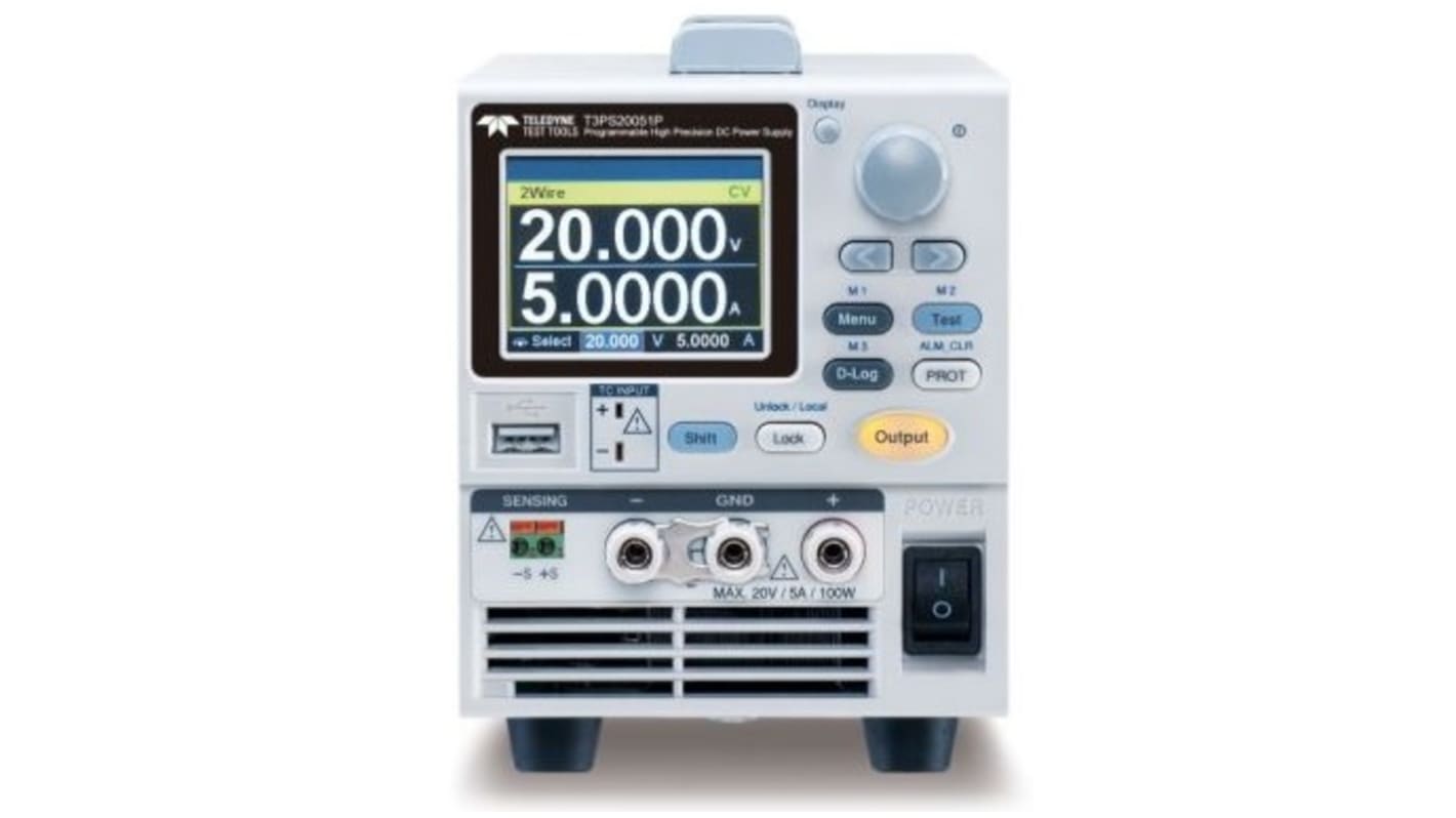 Fuente de alimentación Teledyne LeCroy T3PS20051P, calibrado RS, 1 salida, 20V, 5A, 100W