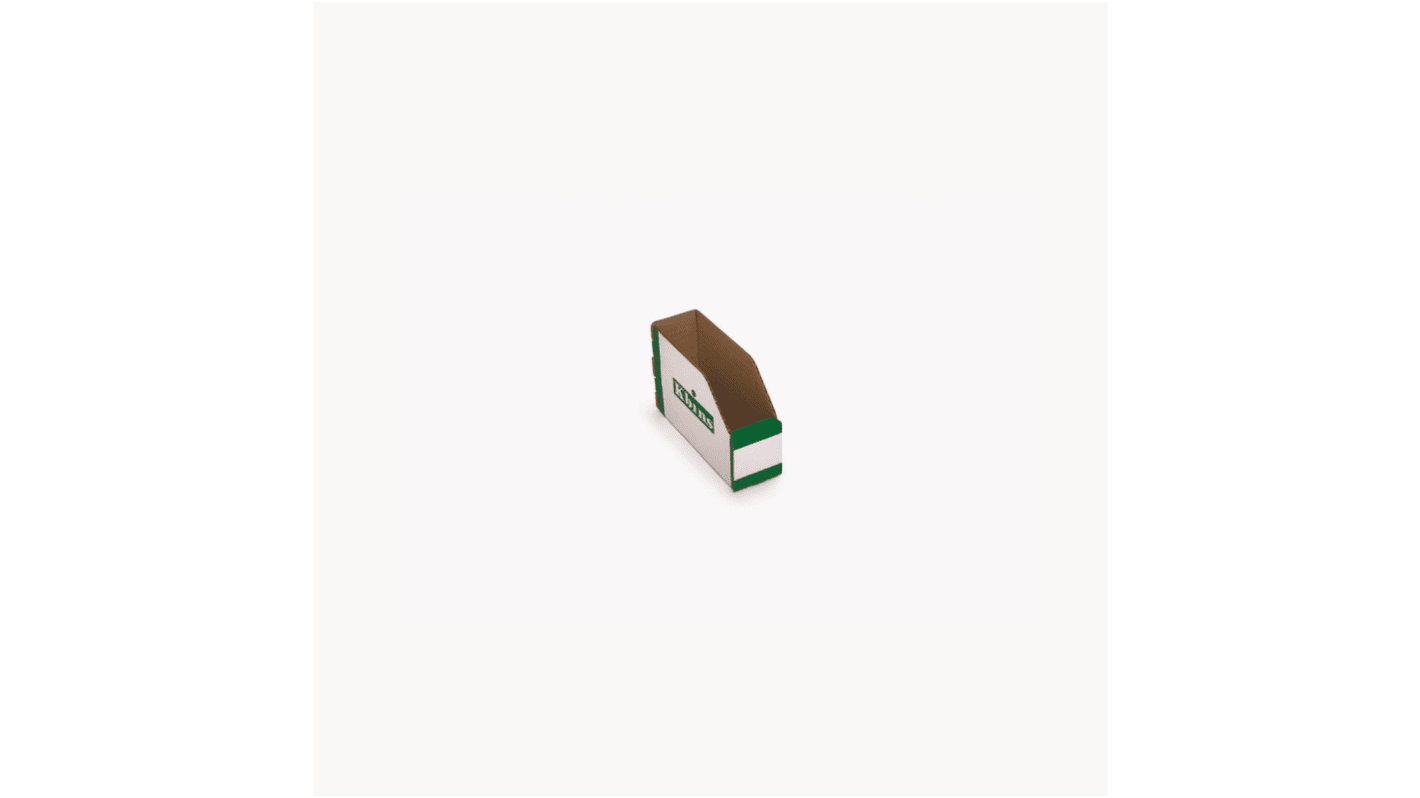 Kbins Cardboard Recycle Bin, 150mm x 50mm x 100mm, Green, White