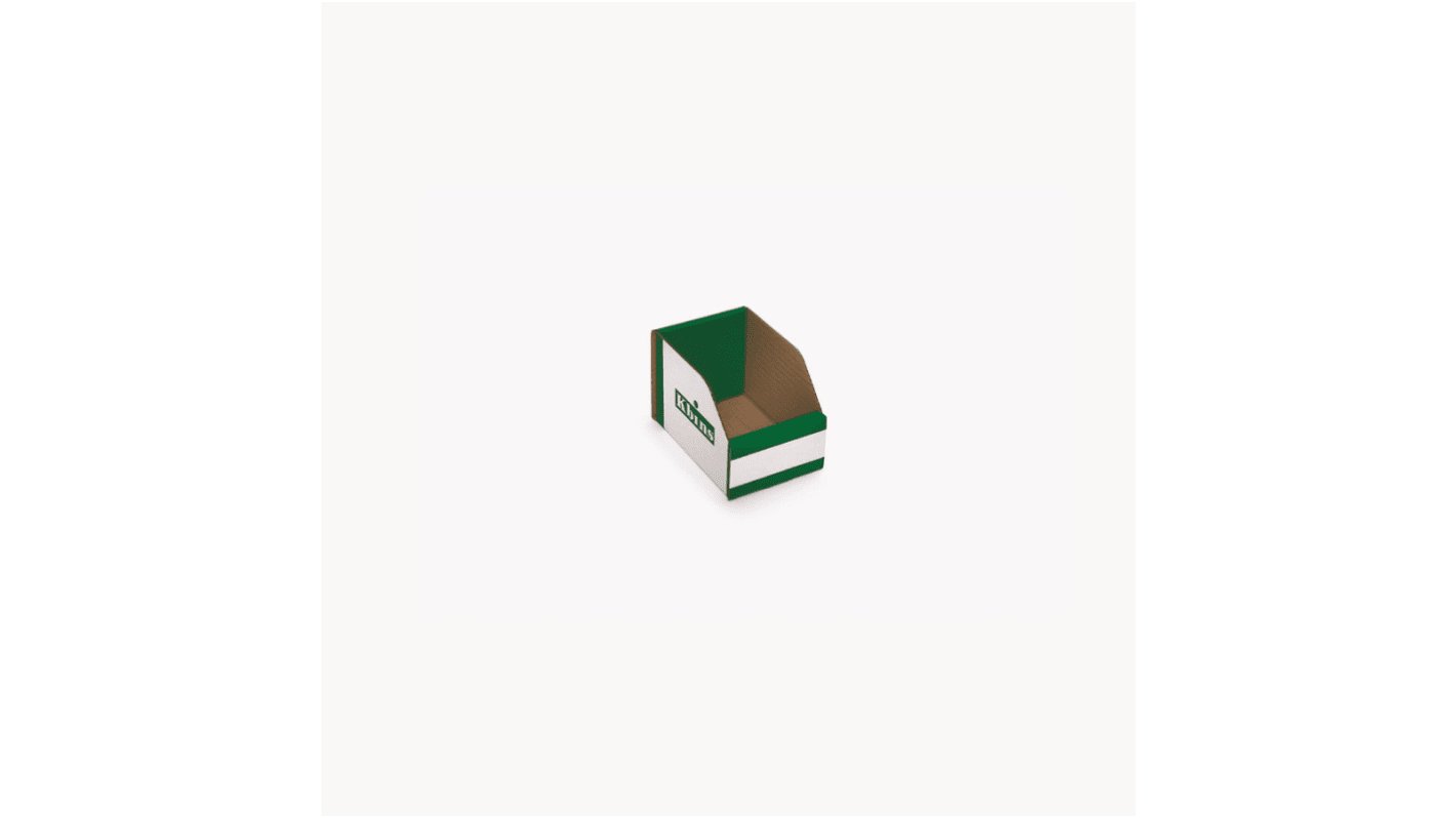 Bac de recyclage Kbins Vert, Blanc en Carton Non, 100mm x 100mm x 150mm