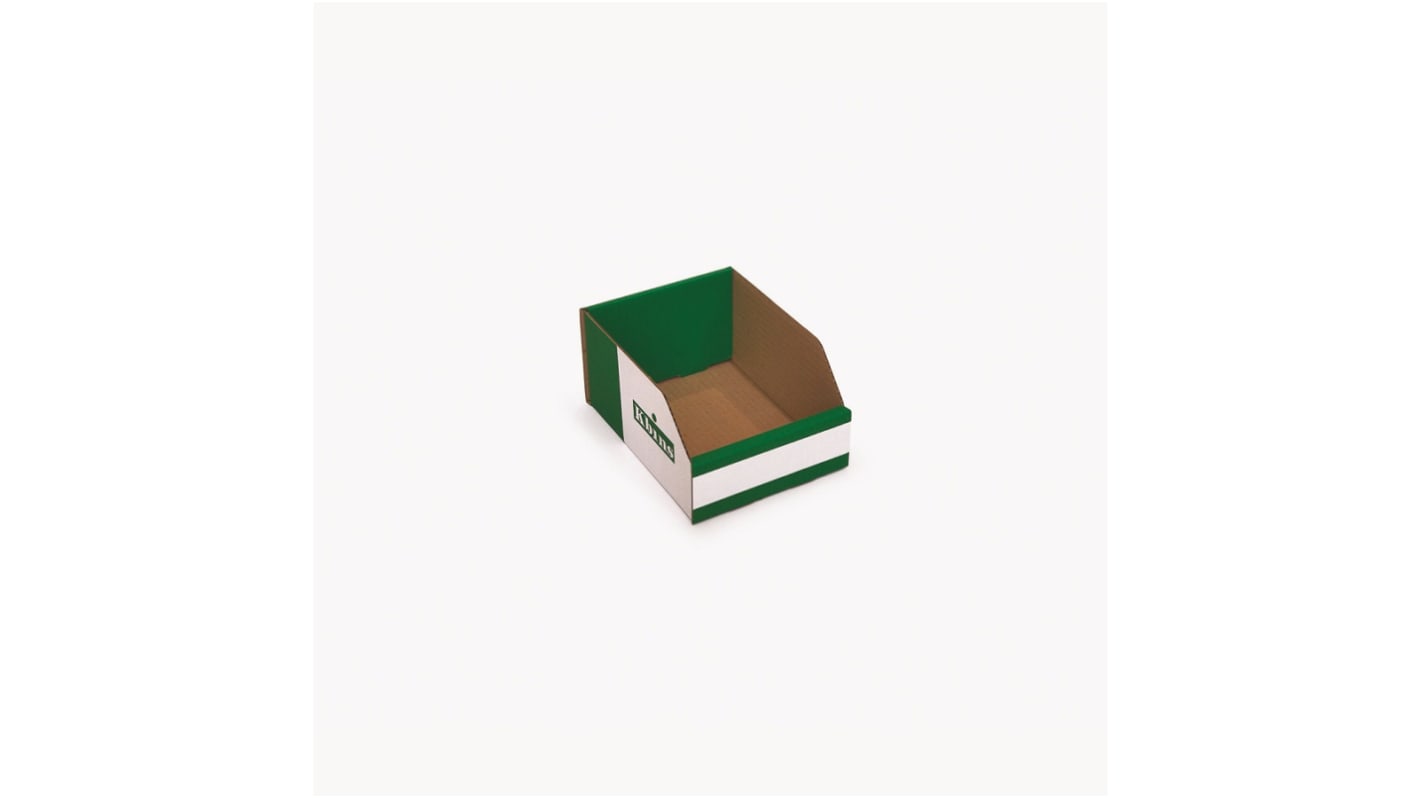 Kbins Cardboard Recycle Bin, 200mm x 150mm x 100mm, Green, White