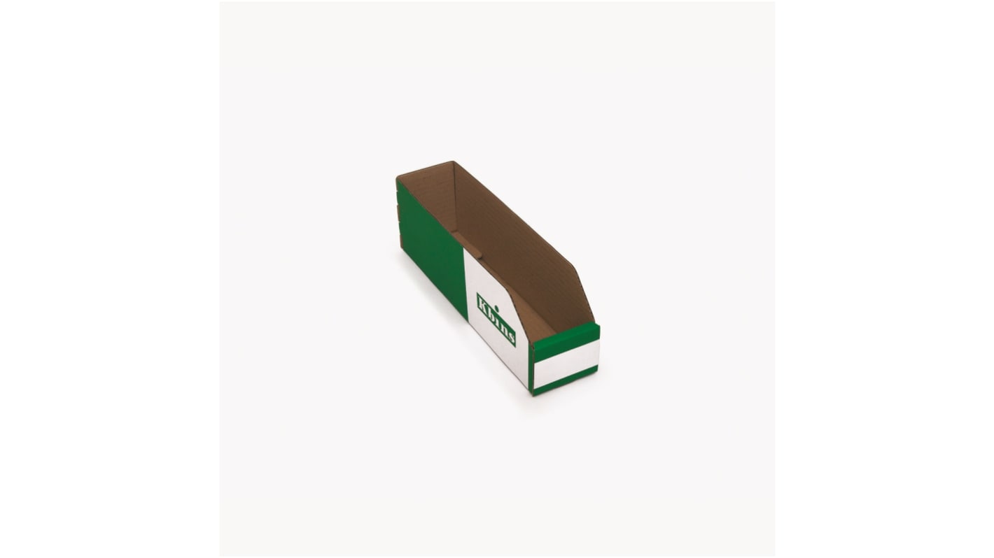 Bac de recyclage Kbins Vert, Blanc en Carton Non, 100mm x 75mm x 300mm