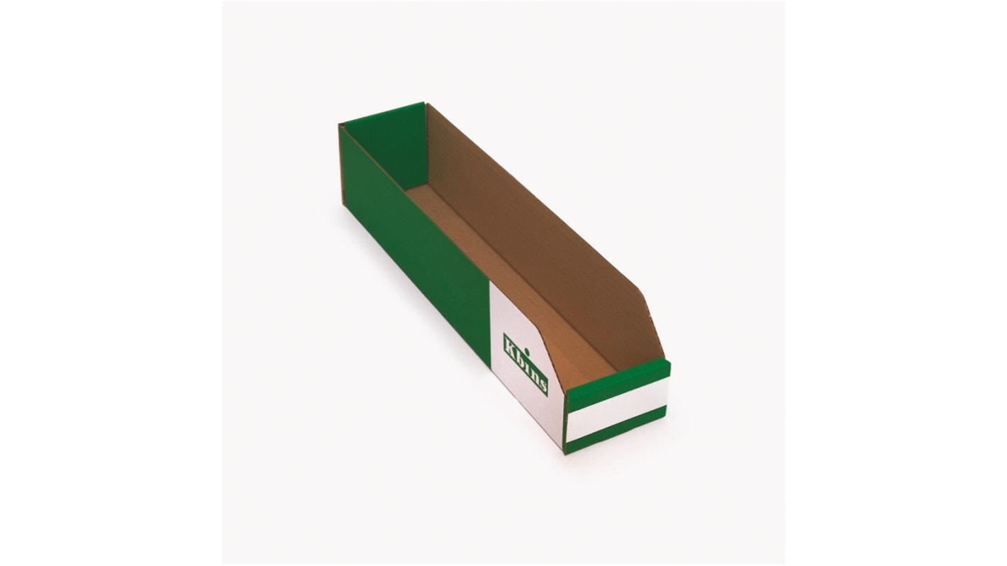 Bac de recyclage Kbins Vert, Blanc en Carton Non, 100mm x 100mm x 450mm