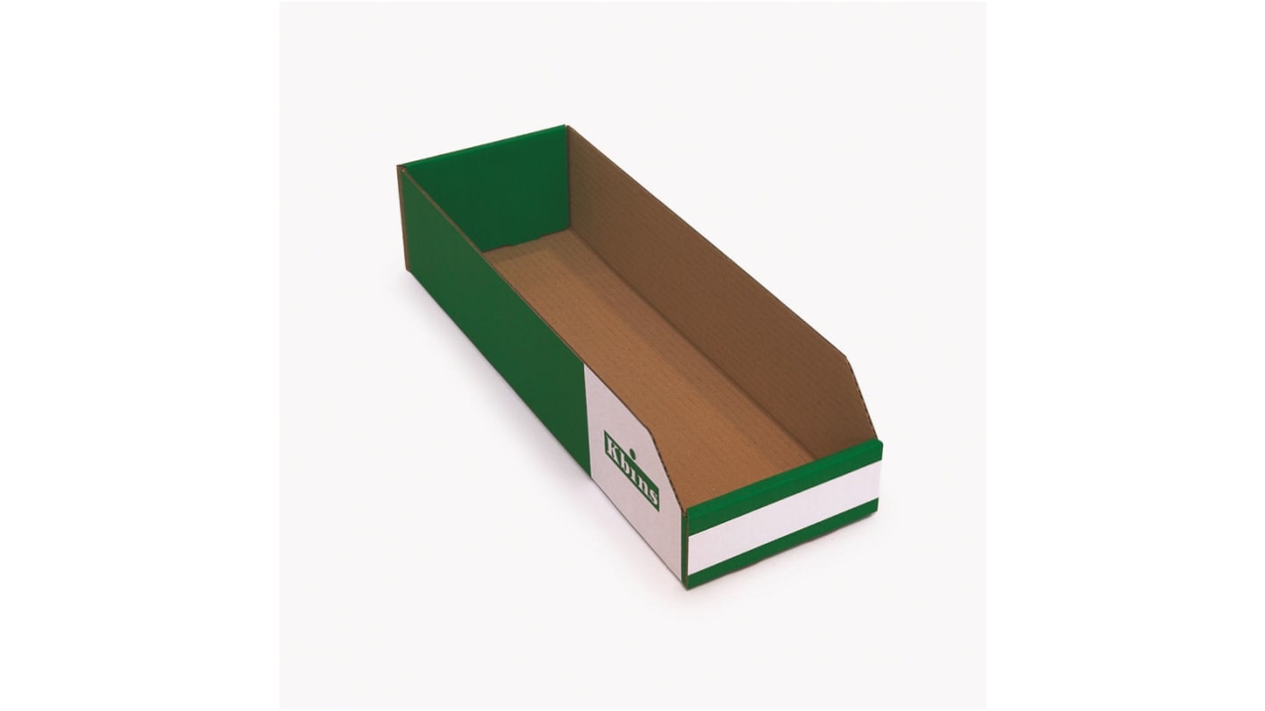 Bac de recyclage Kbins Vert, Blanc en Carton Non, 100mm x 150mm x 450mm