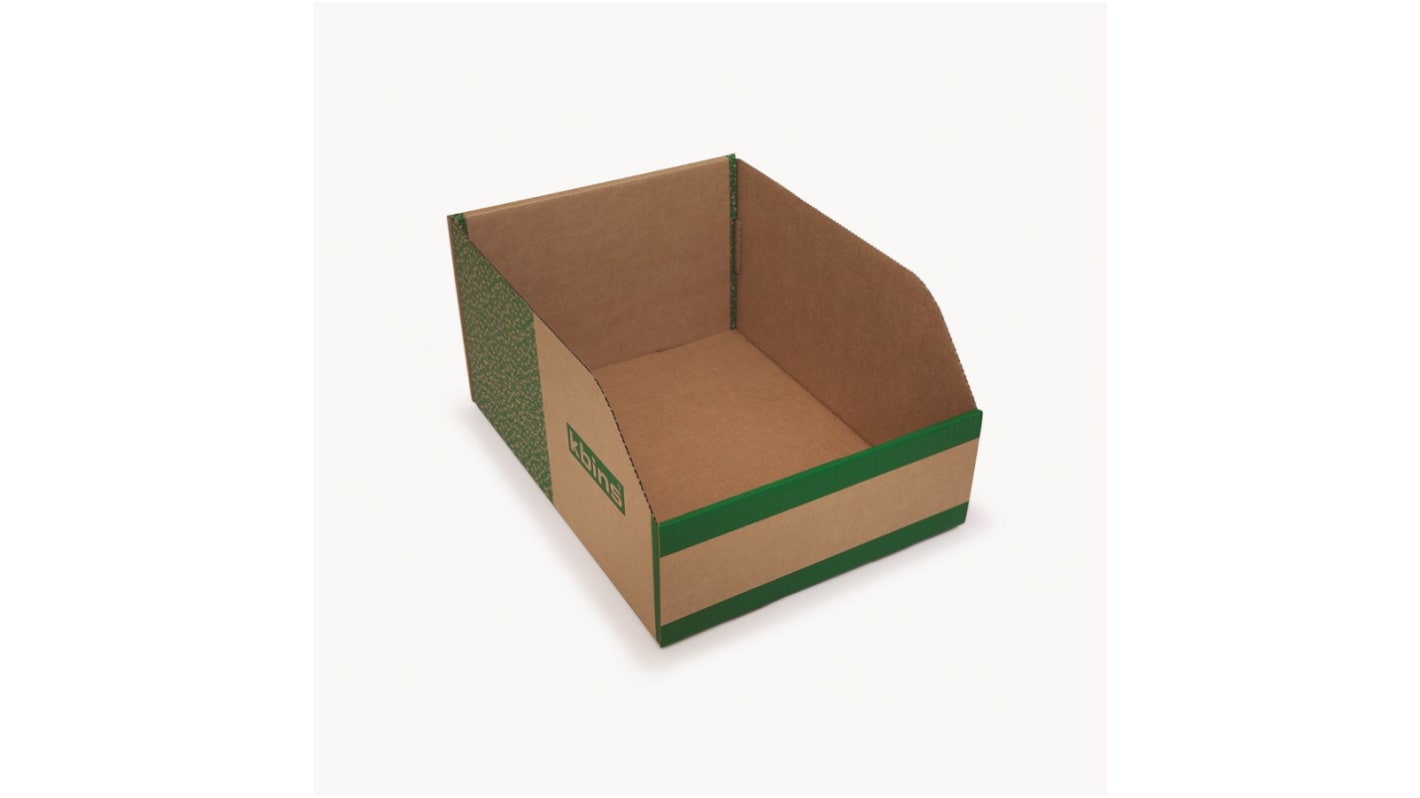 Bac de recyclage Kbins Vert, Blanc en Carton Non, 200mm x 300mm x 400mm