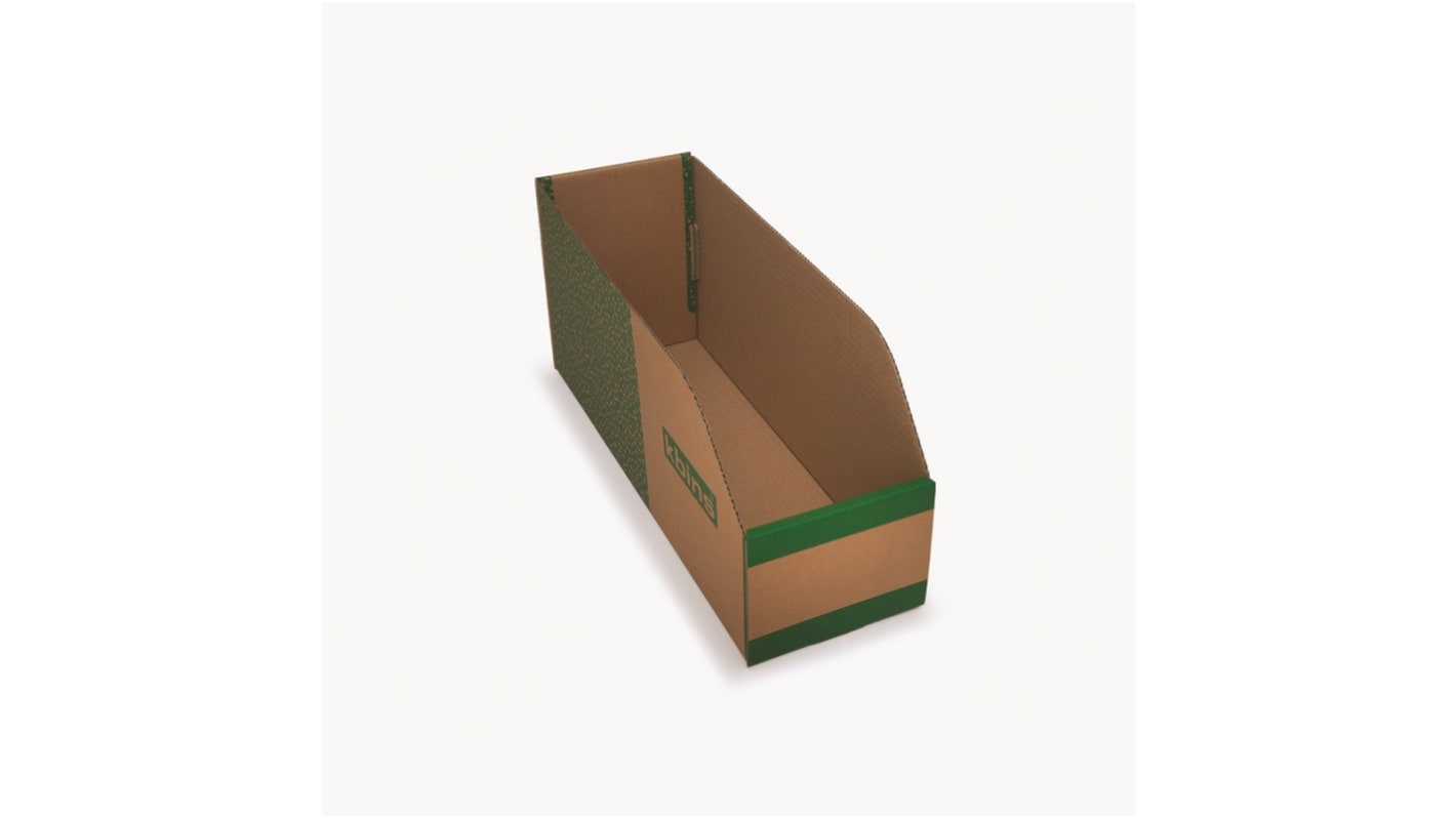 Bac de recyclage Kbins Vert, Blanc en Carton Non, 200mm x 150mm x 450mm