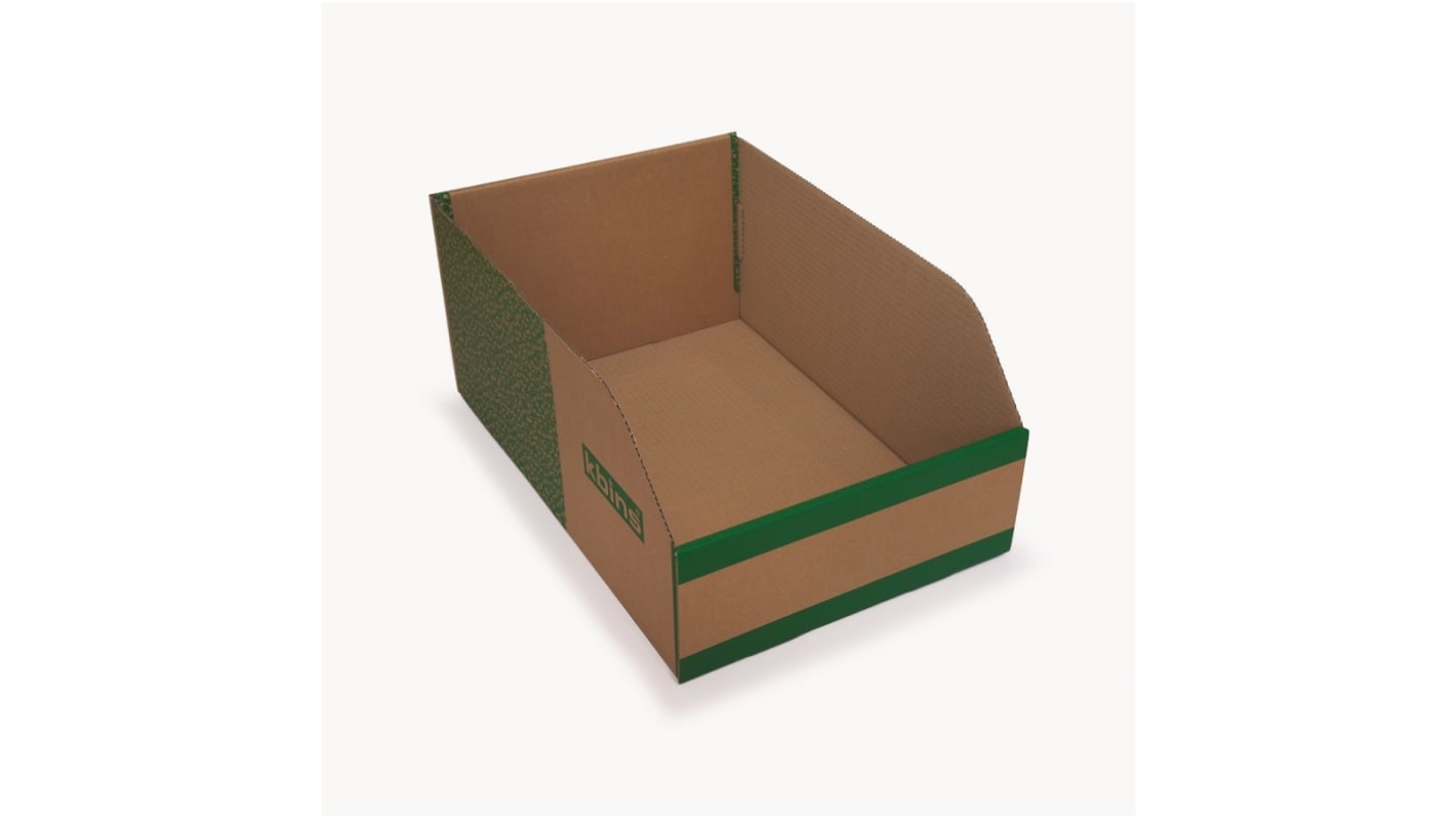 Kbins Cardboard Recycle Bin, 200mm x 300mm, Green, White