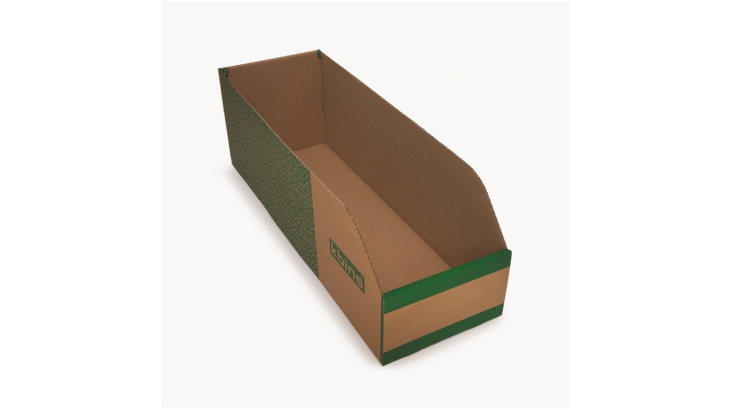 Bac de recyclage Kbins Vert, Blanc en Carton Non, 200mm x 200mm x 600mm