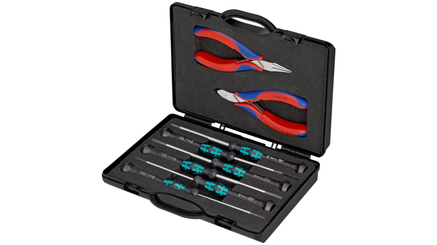 Knipex 8-Piece Plier Set, Straight Tip, 200 mm Overall