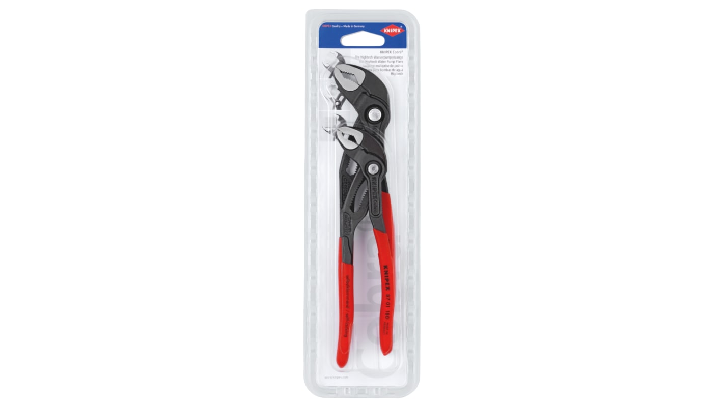 Knipex Cobra® 2-Piece Plier Set, Flat, Straight Tip, 320 mm Overall