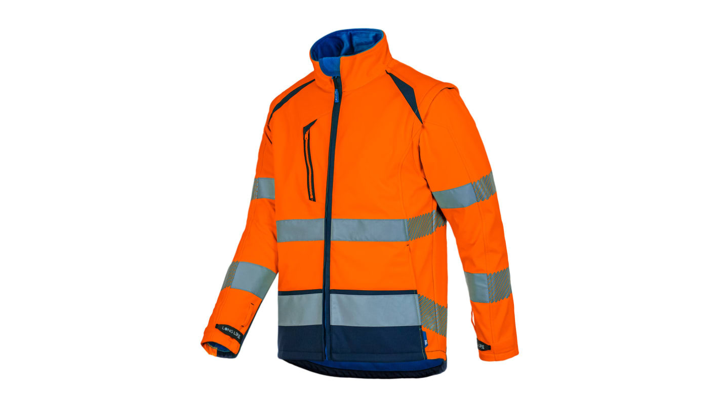 T2S Unisex Softshell Warnjacke Orange/Marine, Größe XXL