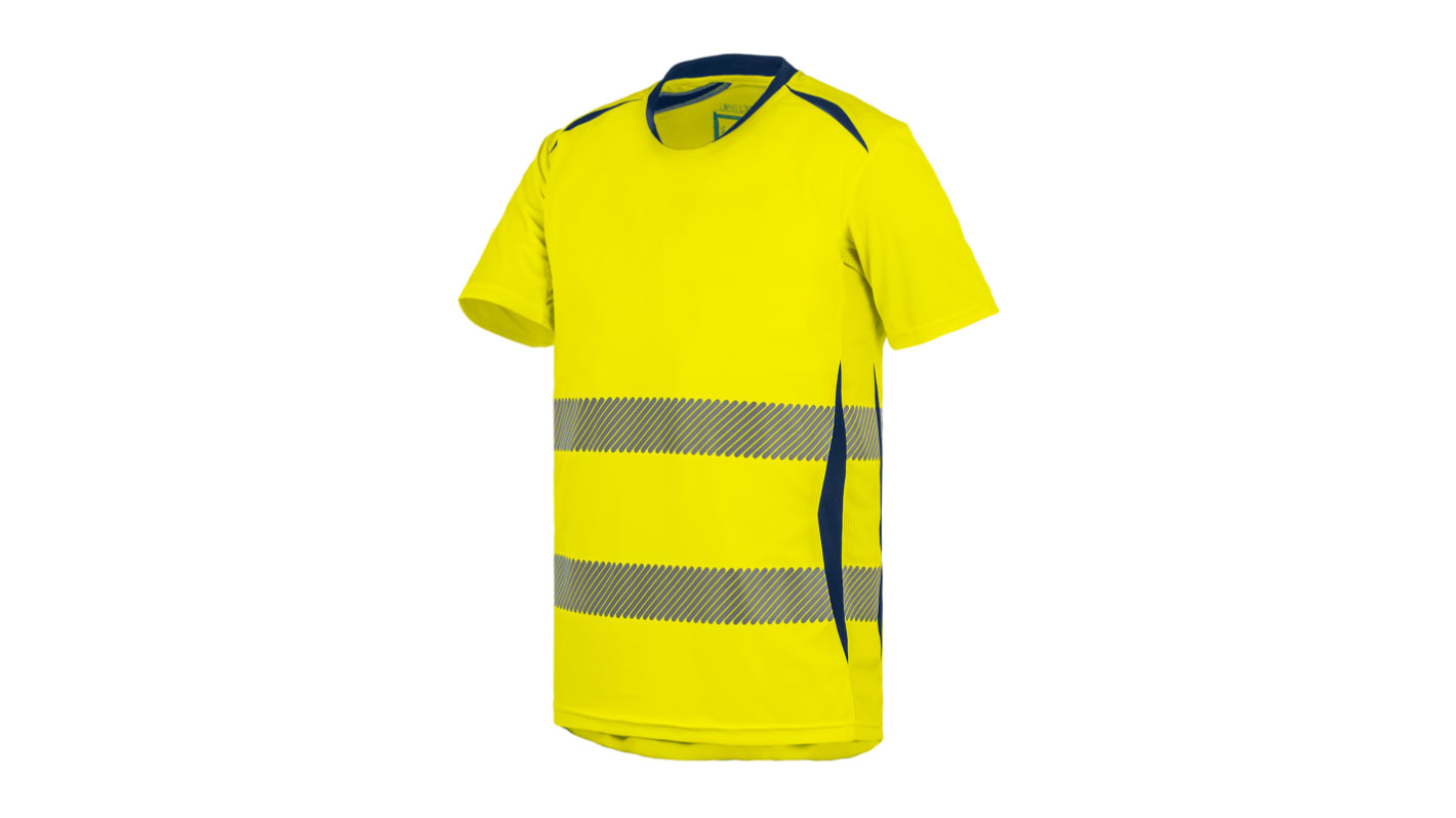 T2S TSHIRLGHC01 Yellow/Navy Unisex Hi Vis T-Shirt, S