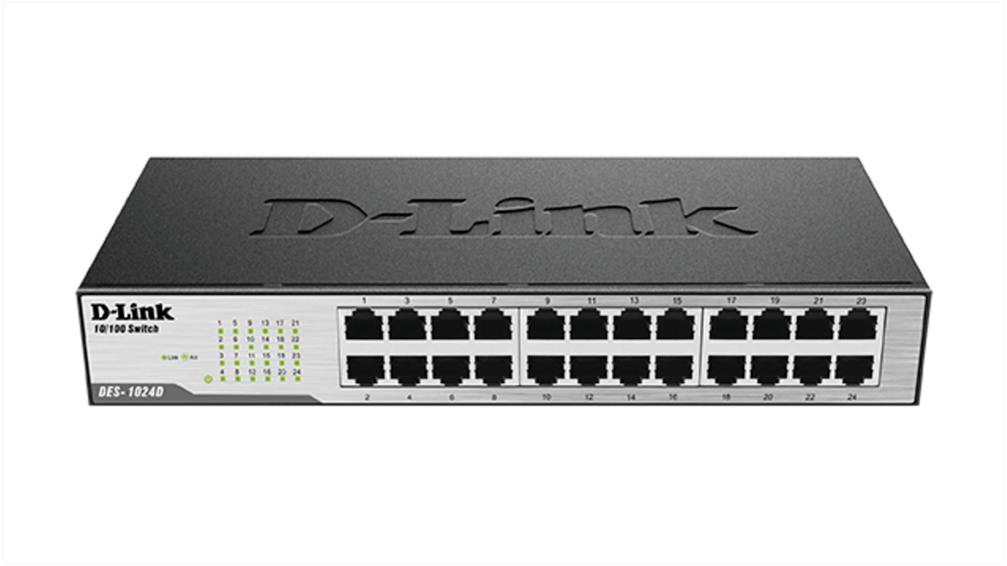 Switch Ethernet D-Link Sobremesa, montaje en rack , 24 puertos, 100Mb, 10/100Mbit/s, 24 RJ45, 0 SFP