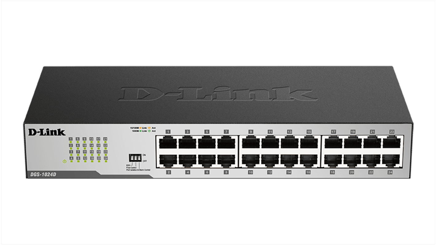D-Link 24-Port Gigabit Unmanaged Desktop Switch, Unmanaged 24 Port Gigabit Switch, EU