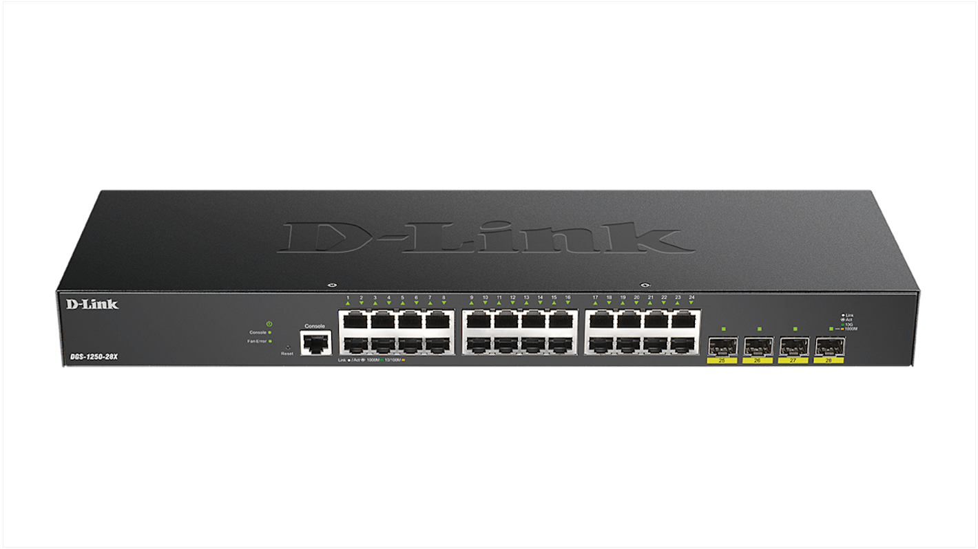 Smart Switch D-Link Gigabit, 10/100/1000Mbit/s, 28 porte, Montaggio rack , No