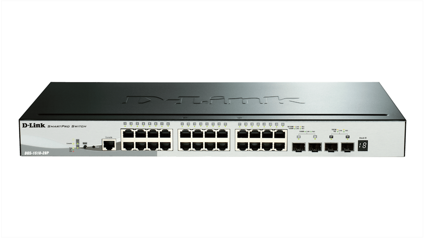 D-Link 28-Port Gigabit Stackable Smart Managed PoE Switch mit 10G Uplinks Smart Switch Rackmontage PoE 28-Port Smart